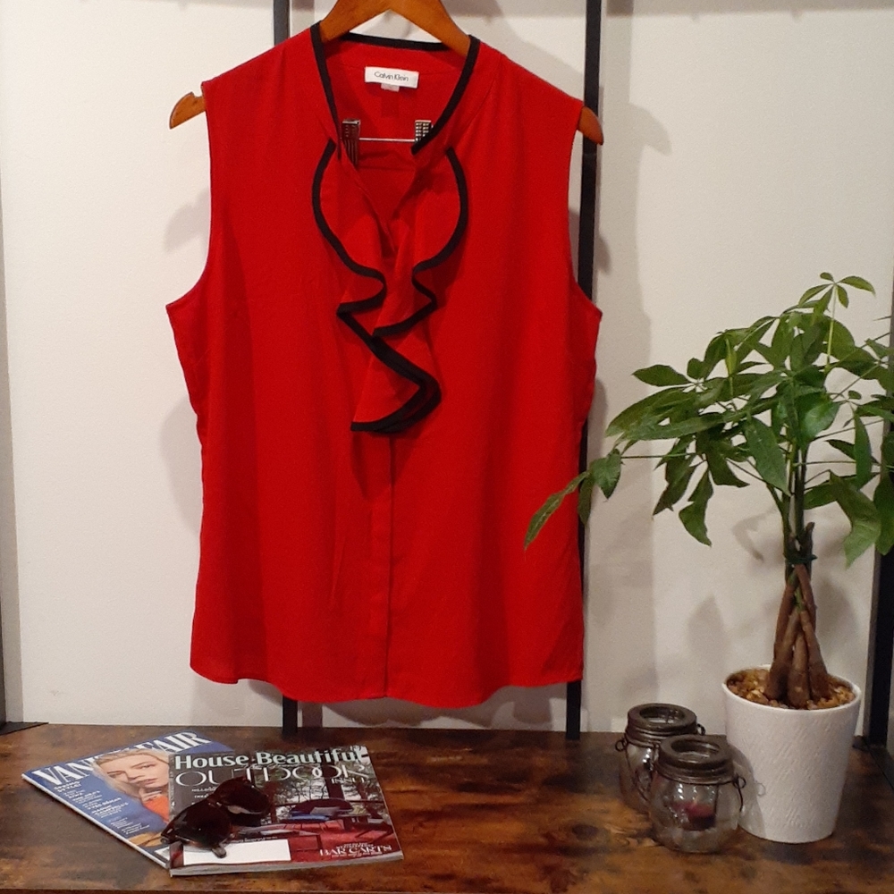 Calvin Klein XL Red Blouse
